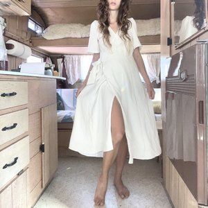 SÉZANE Apolline Wrap Midi Dress - White